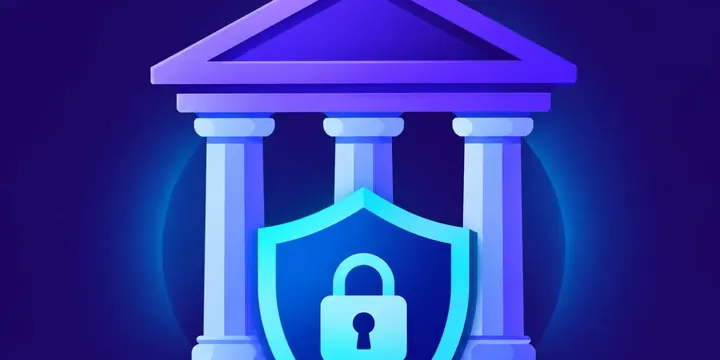 Courthouse column motif combined with a secure digital shield